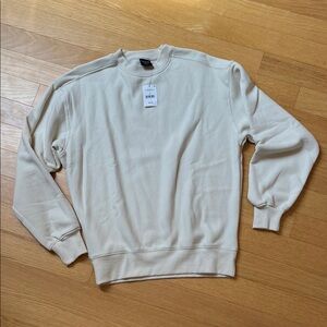 NWT | Cotton On Men's Off-White Crewneck Sweatshirt